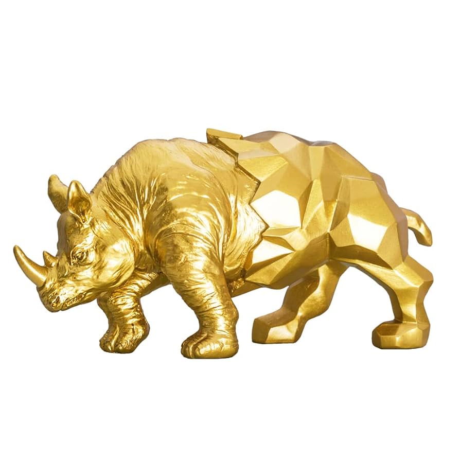 銅製 泥金 犀牛 置物 賞物 極細工 美術品 極美品 24cm x 高11cm Amazon.com: Webonley 金犀牛雕像和雕像,獨特的動物雕像,適合
